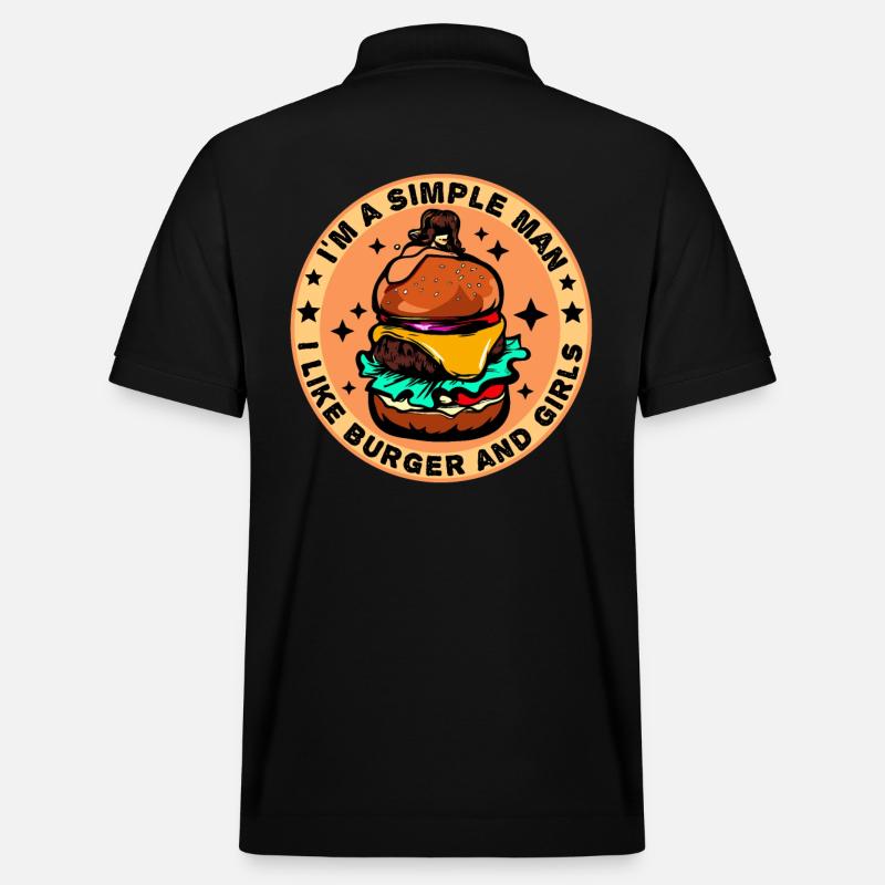 Burger Cheeseburger love - homme simple - Polo PREPSTER bio Stanley/Stella Unisexe - noir