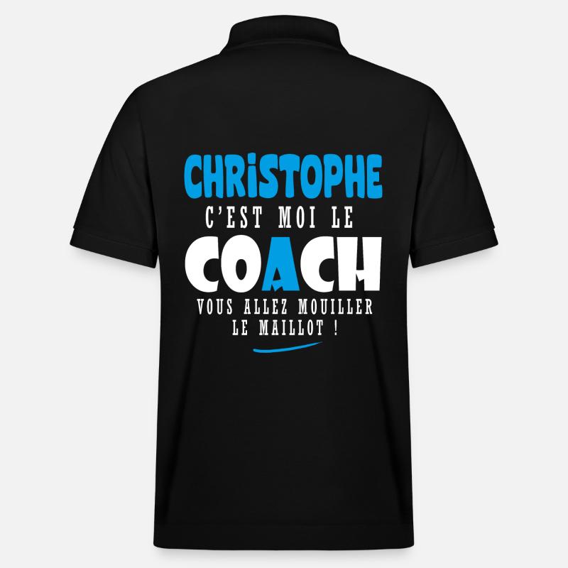 Chrsitophe coach prénom christophe - Polo PREPSTER bio Stanley/Stella Unisexe - noir