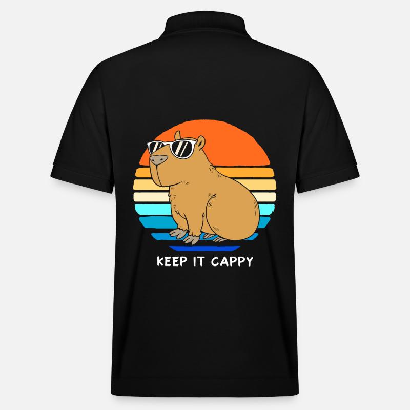Capybara Capibara - Stanley/Stella Unisex Bio-Poloshirt PREPSTER - Schwarz
