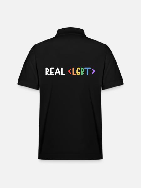 LGBT Real LGBT+ Human Pride - Stanley/Stella Unisex Organic Polo Shirt PREPSTER - black