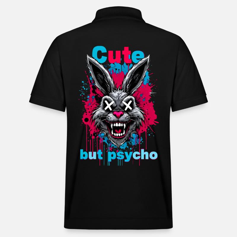 Lapin mignon mais psychopathe - Polo PREPSTER bio Stanley/Stella Unisexe - noir