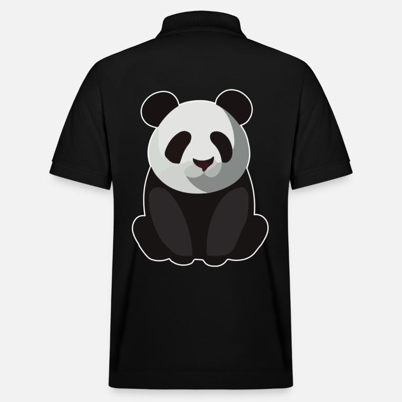 BABY PANDA SITZEND - Stanley/Stella Unisex Bio-Poloshirt PREPSTER - Schwarz