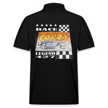 AC Cobra Comic Legend Gift - Stanley/Stella Unisex Organic Polo Shirt PREPSTER - black - Back - Andy (188cm)