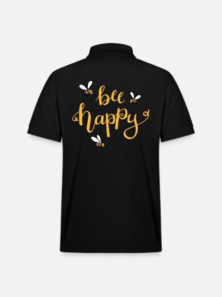 bee happy - Stanley/Stella Unisex Organic Polo Shirt PREPSTER - black