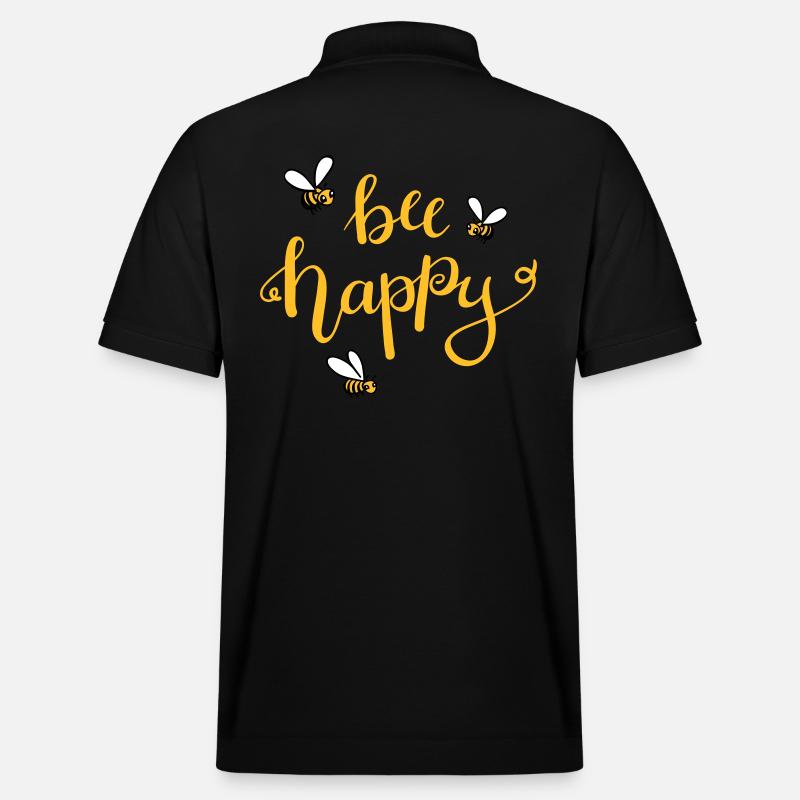 bee happy - Stanley/Stella Unisex Bio-Poloshirt PREPSTER - Schwarz