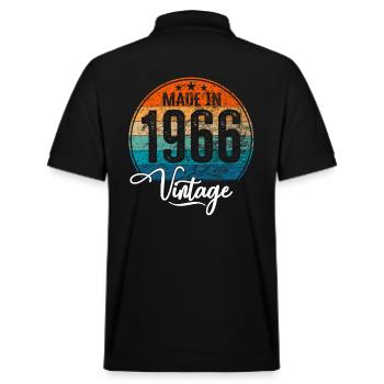 Vintage Made in 1966 Geburtsjahr 1966 Geburtstag - Stanley/Stella Unisex Bio-Poloshirt PREPSTER - Schwarz - Hinten - Andy (188cm)