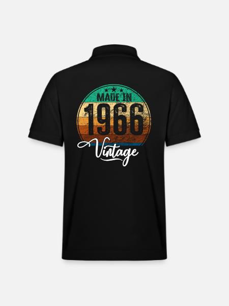 Vintage Made in 1966 Year of birth 1966 Birthday - Stanley/Stella Unisex Organic Polo Shirt PREPSTER - black