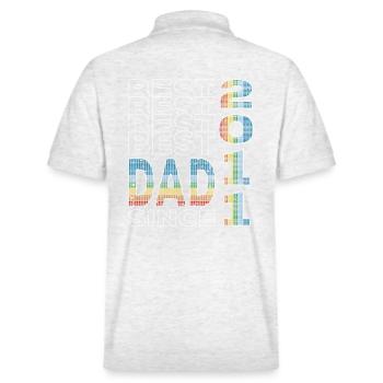 Bester Papa der Welt seit 2011 Vatertag Geburtstag - Stanley/Stella Unisex Bio-Poloshirt PREPSTER - Weiß meliert - Hinten - Andy (188cm)