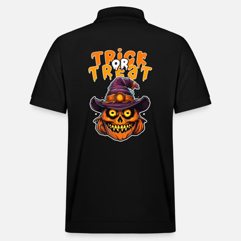 Halloween Design Squelette effrayant - Polo PREPSTER bio Stanley/Stella Unisexe - noir