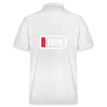 Papa batterie batterie énergie vide grunge - Polo PREPSTER bio Stanley/Stella Unisexe - blanc chiné - Dos - Andy (188cm)