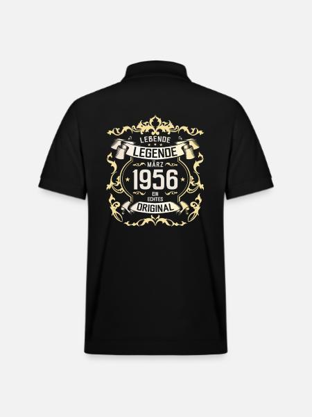 69-årsdagsgåva make Original mars 1956 - Ekologisk pikétröja PREPSTER unisex från Stanley/Stella - svart