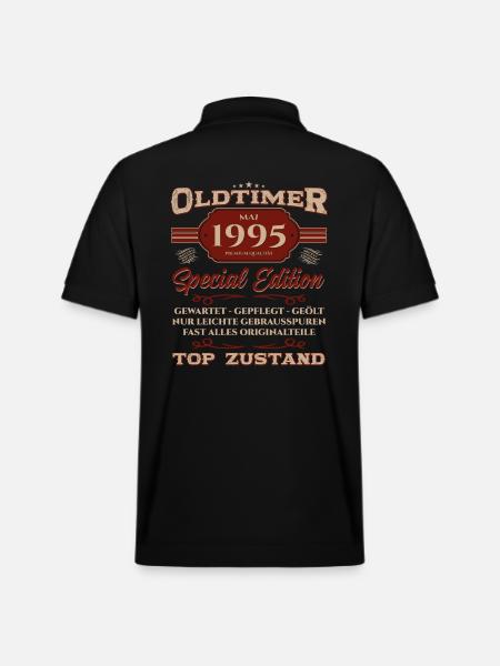 30 års fødselsdagsgave mand vintage bil maj 1995 - Stanley/Stella PREPSTER økologisk unisex poloshirt - sort
