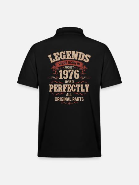 50e verjaardag legende augustus geboren in 1976 - Stanley/Stella uniseks bio poloshirt PREPSTER - zwart