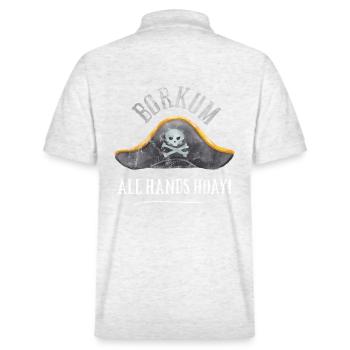 Borkum Toutes les mains Hoay Pirate - Polo PREPSTER bio Stanley/Stella Unisexe - blanc chiné - Dos - Andy (188cm)