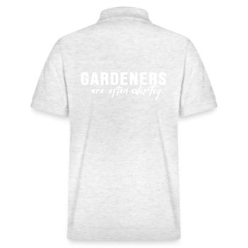 Gartenarbeit Biogarten Selbstversorger Kleingarten - Stanley/Stella Unisex Bio-Poloshirt PREPSTER - Weiß meliert - Hinten - Andy (188cm)