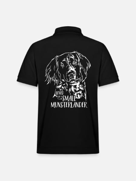 Älskad av en liten Münsterlander Münsterländer Hund - Ekologisk pikétröja PREPSTER unisex från Stanley/Stella - svart