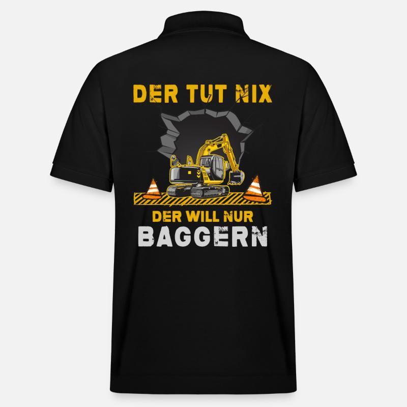 Bagger Baggerfahrer Baggerschaufel Bauleiter - Stanley/Stella Unisex Bio-Poloshirt PREPSTER - Schwarz