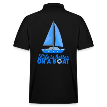 La vie est meilleure sur un voilier de bateau en disant cadeau - Polo PREPSTER bio Stanley/Stella Unisexe - noir - Dos - Andy (188cm)