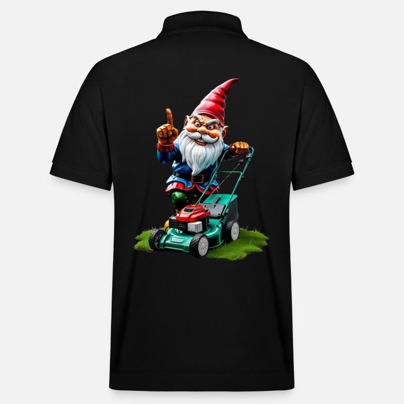Rasenmäher Gartenzwerg Gärtner Geschenkideen - Stanley/Stella Unisex Bio-Poloshirt PREPSTER - Schwarz