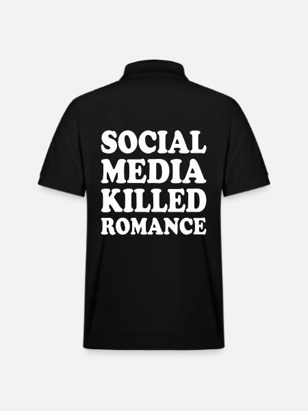 social media killed romance - Stanley/Stella PREPSTER økologisk unisex poloshirt - sort