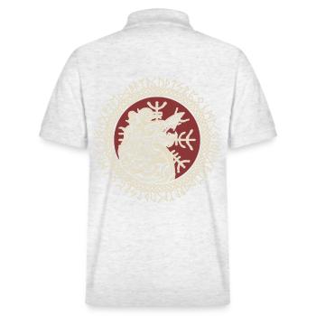 Fenrir Wikinger Wolf Fenriswolf Wikingerkompass - Stanley/Stella Unisex Bio-Poloshirt PREPSTER - Weiß meliert - Hinten - Andy (188cm)