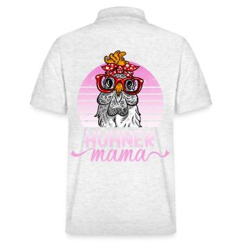 Hühner Mama Mutter Huhn Hennen Design Hühnerzucht - Stanley/Stella Unisex Bio-Poloshirt PREPSTER - Weiß meliert - Hinten - Andy (188cm)