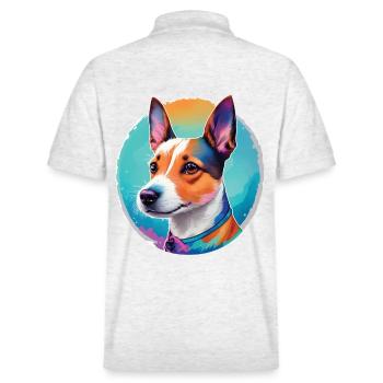 Jack Russel Chien préféré et fidèle compagnon - Polo PREPSTER bio Stanley/Stella Unisexe - blanc chiné - Dos - Andy (188cm)