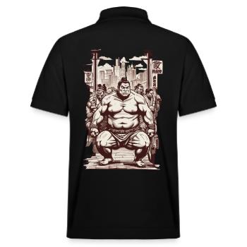 Sumo Vintage Kanji Zeichen und Kampfsport Design - Stanley/Stella Unisex Bio-Poloshirt PREPSTER - Schwarz - Hinten - Andy (188cm)