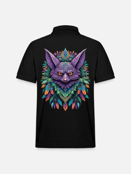 Bat Dream Catcher Mandala Design - Stanley/Stella Unisex Organic Polo Shirt PREPSTER - black