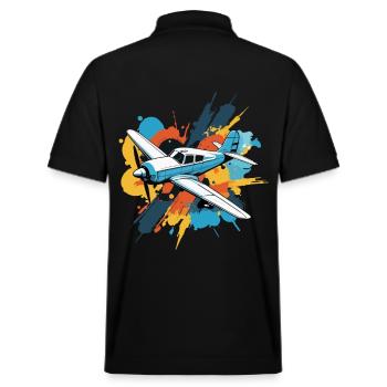 Model Airplane Pilot Airplane Airplane Hobby - Stanley/Stella Unisex Organic Polo Shirt PREPSTER - black - Back - Andy (188cm)