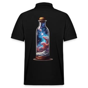 Universum in Flasche Boho Style Ästhetik - Stanley/Stella Unisex Bio-Poloshirt PREPSTER - Schwarz - Hinten - Andy (188cm)