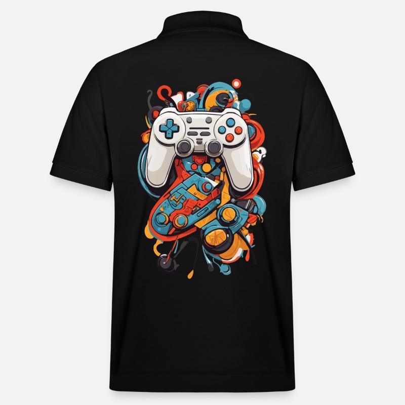 Art abstrait Esthétique Gamer Design - Polo PREPSTER bio Stanley/Stella Unisexe - noir