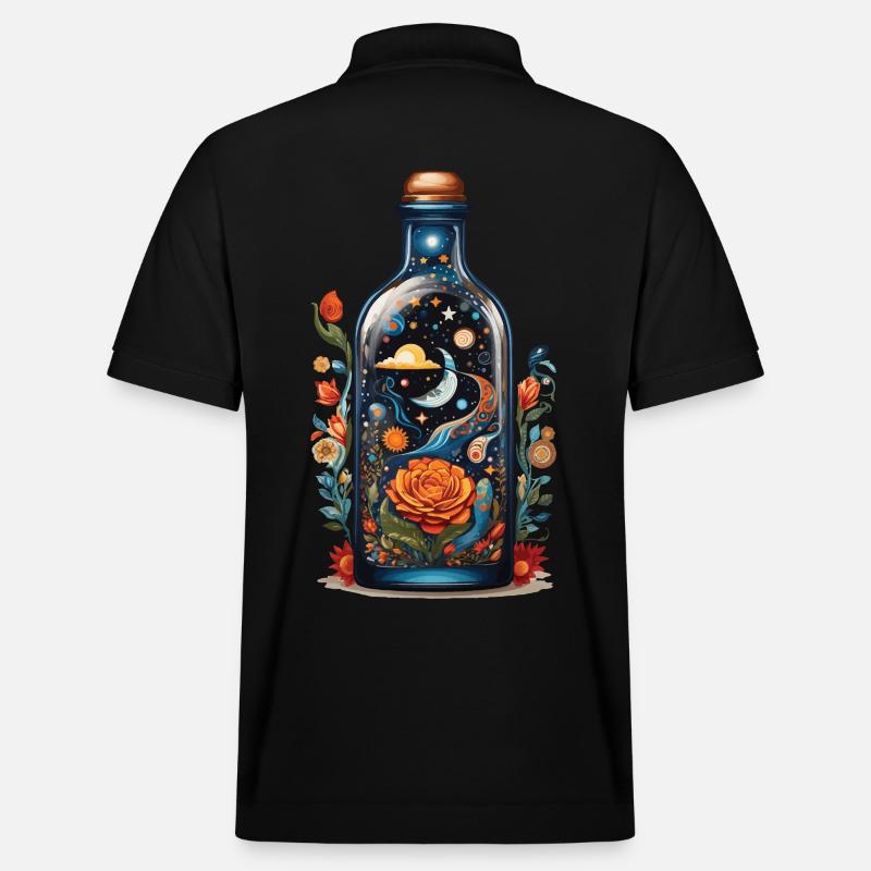 Blumen Weltraum Boho Style Ästhetik - Stanley/Stella Unisex Bio-Poloshirt PREPSTER - Schwarz