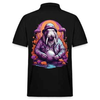 Lebendige Farben Wald Pilze Psychedelic Art - Stanley/Stella Unisex Bio-Poloshirt PREPSTER - Schwarz - Hinten - Andy (188cm)