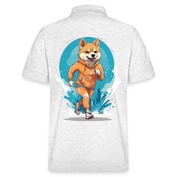 Running Shiba Dog Thrills Jogger - Polo PREPSTER bio Stanley/Stella Unisexe - blanc chiné - Dos - Andy (188cm)