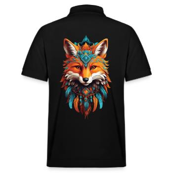 Fuchs Spirituelles Mandala Tier Traumfänger Design - Stanley/Stella Unisex Bio-Poloshirt PREPSTER - Schwarz - Hinten - Andy (188cm)