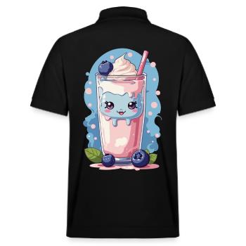 Myrtilles Kawaii Anime Milkshake Fun - Polo PREPSTER bio Stanley/Stella Unisexe - noir - Dos - Andy (188cm)