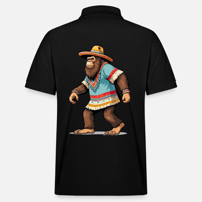 Mexicain Bigfoot Sasquatch Sombrero - Polo PREPSTER bio Stanley/Stella Unisexe - noir