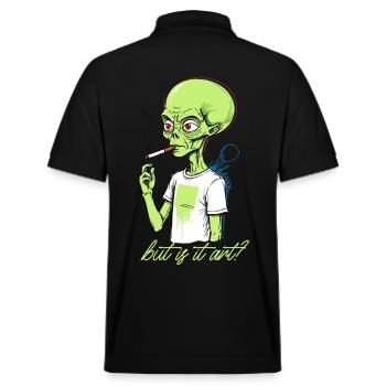 Lustiger Außerirdischer Spruch Aber Ist Es Kunst - Stanley/Stella Unisex Bio-Poloshirt PREPSTER - Schwarz - Hinten - Andy (188cm)