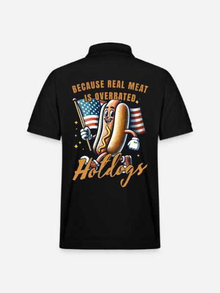 Funny meat pun in - Stanley/Stella Unisex Organic Polo Shirt PREPSTER - black