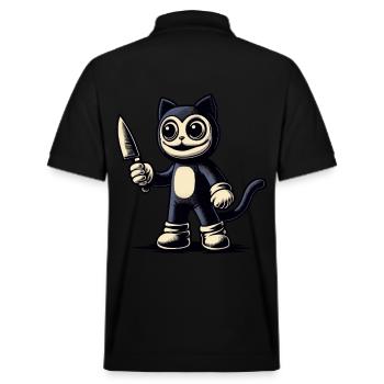 Creepy Cat Psycho Pet Halloween Costume - Stanley/Stella Unisex Organic Polo Shirt PREPSTER - black - Back - Andy (188cm)