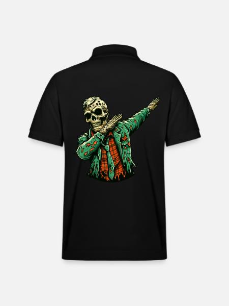 Dabbing Zombie Funny Dabbing Design - Stanley/Stella Unisex Organic Polo Shirt PREPSTER - black