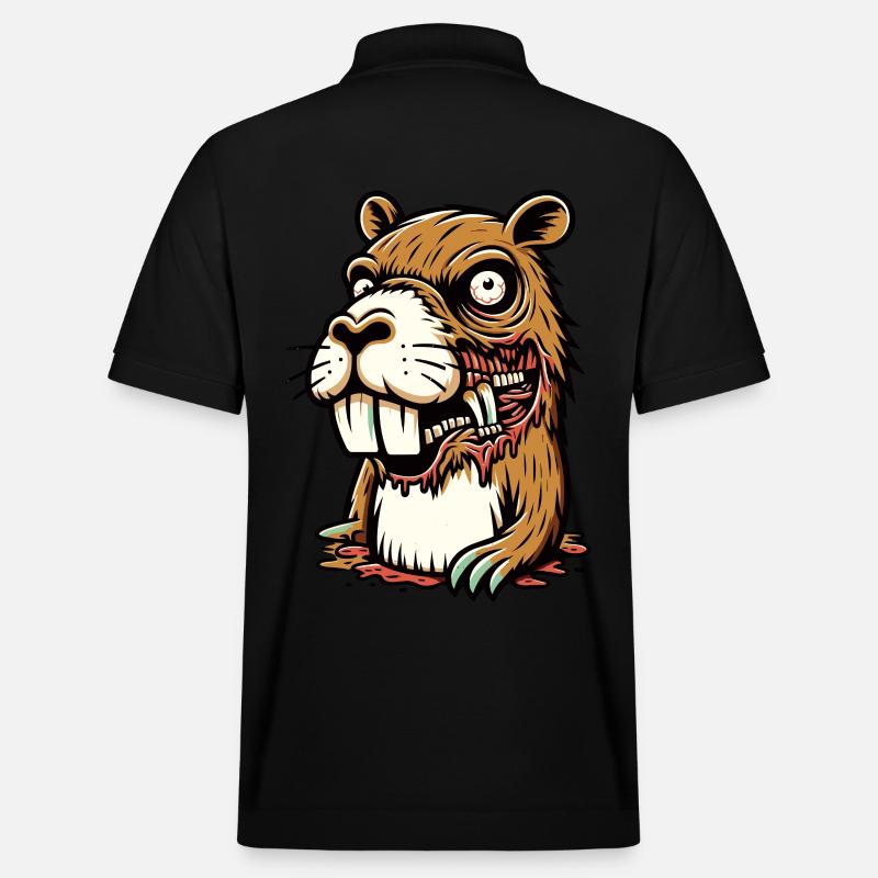 Zombie Capybara Capybara Lover Halloween - Polo PREPSTER bio Stanley/Stella Unisexe - noir