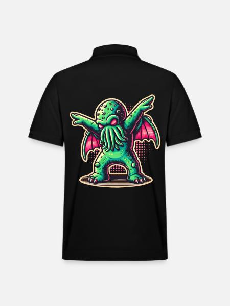 Funny Dancing Cthulhu - Stanley/Stella Unisex Organic Polo Shirt PREPSTER - black