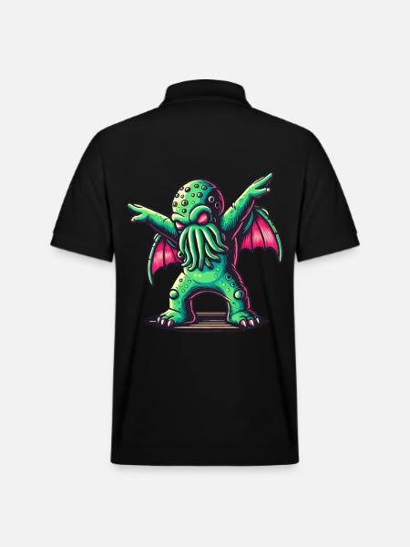 Funny Dancing Cthulhu Tentacle Creature - Stanley/Stella Unisex Organic Polo Shirt PREPSTER - black