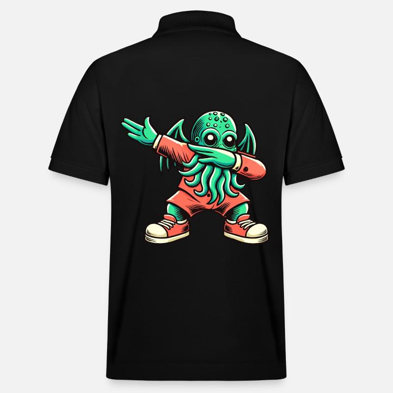 Lustiger Dabbender Cthulhu Dabbing Design - Stanley/Stella Unisex Bio-Poloshirt PREPSTER - Schwarz