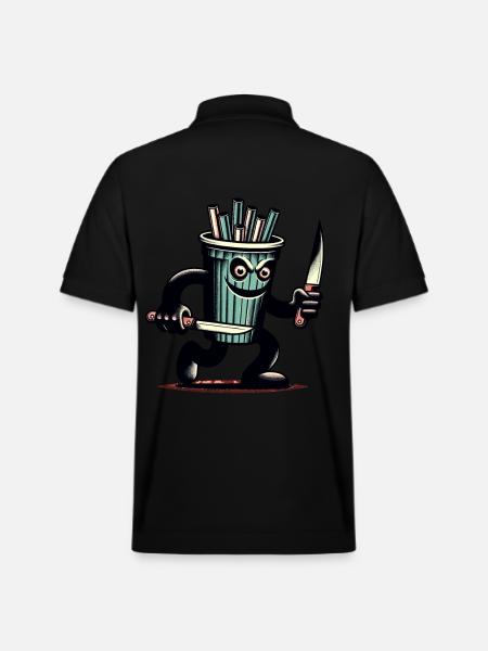 Scary Psycho Drinking Cup Drinks - Stanley/Stella Unisex Organic Polo Shirt PREPSTER - black