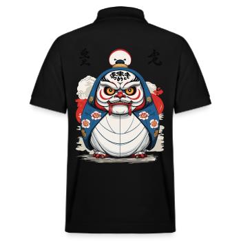 Esthétique japonaise Daruma Yokai Design - Polo PREPSTER bio Stanley/Stella Unisexe - noir - Dos - Andy (188cm)