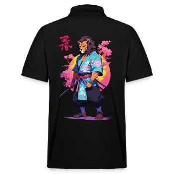 Conception esthétique Samurai Cat Vaporwave - Polo PREPSTER bio Stanley/Stella Unisexe - noir - Dos - Andy (188cm)