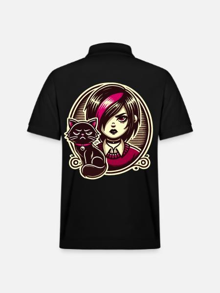 Pastel Goth Stil Grumpy Kat Elsker Goth - Stanley/Stella PREPSTER økologisk unisex poloshirt - sort